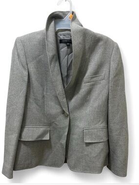 Anne Klein Light Gray Shawl Collar Wool-Blend Blazer
